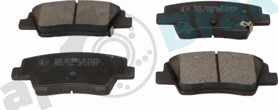 RAP BRAKES R-P1681 - Гальмівні колодки, дискові гальма autozip.com.ua