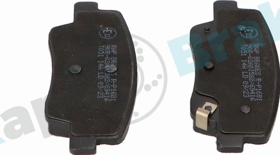 RAP BRAKES R-P1681 - Гальмівні колодки, дискові гальма autozip.com.ua