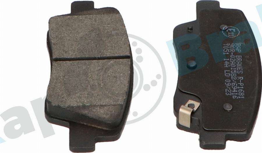 RAP BRAKES R-P1681 - Гальмівні колодки, дискові гальма autozip.com.ua