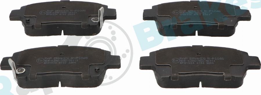 RAP BRAKES R-P1046 - Гальмівні колодки, дискові гальма autozip.com.ua