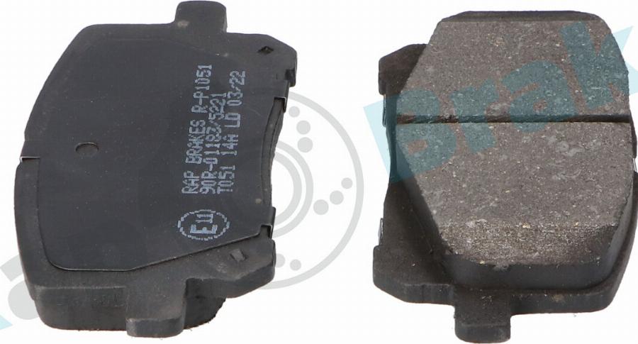 RAP BRAKES R-P1051 - Гальмівні колодки, дискові гальма autozip.com.ua