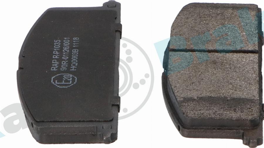 RAP BRAKES R-P1035 - Гальмівні колодки, дискові гальма autozip.com.ua
