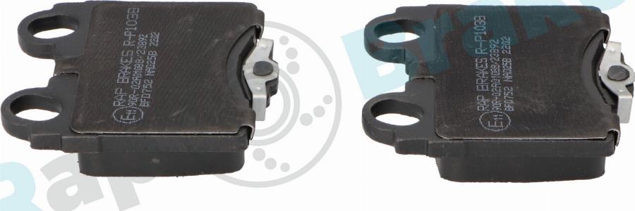RAP BRAKES R-P1038 - Гальмівні колодки, дискові гальма autozip.com.ua