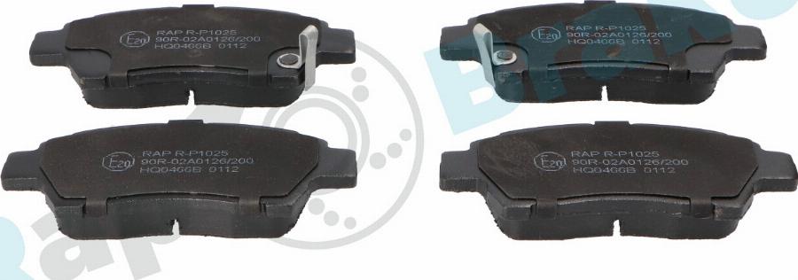 RAP BRAKES R-P1025 - Гальмівні колодки, дискові гальма autozip.com.ua