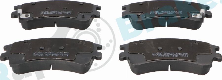 RAP BRAKES R-P1106 - Гальмівні колодки, дискові гальма autozip.com.ua