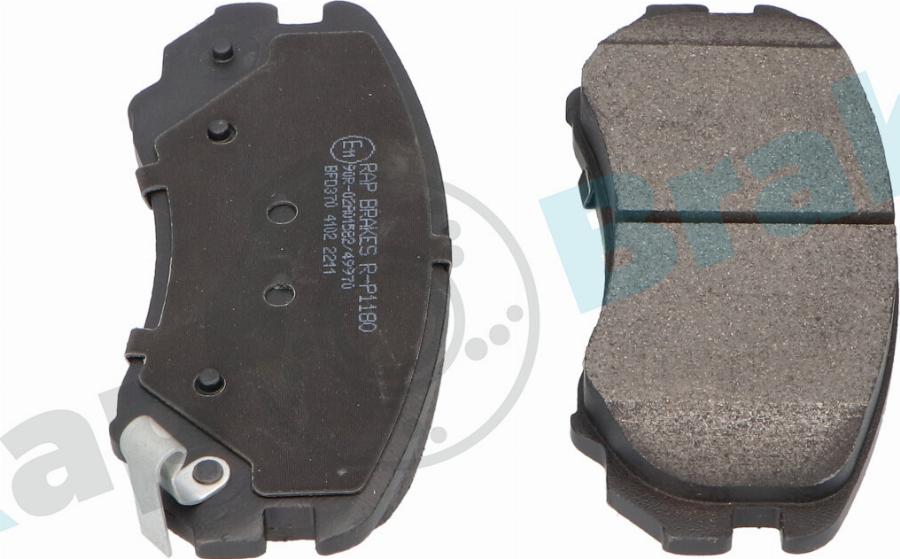 RAP BRAKES R-P1180 - Гальмівні колодки, дискові гальма autozip.com.ua