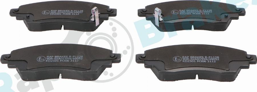 RAP BRAKES R-P1128 - Гальмівні колодки, дискові гальма autozip.com.ua