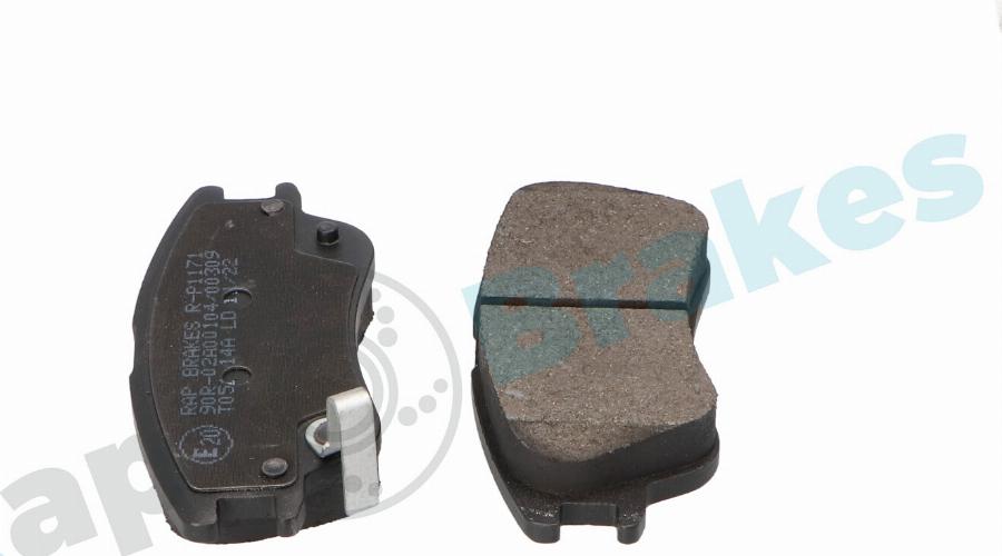 RAP BRAKES R-P1171 - Гальмівні колодки, дискові гальма autozip.com.ua