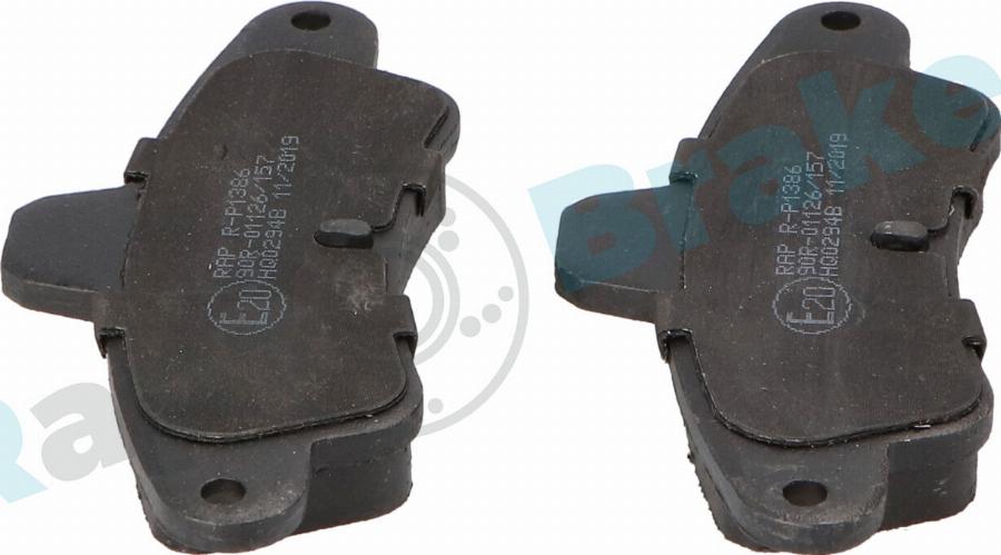 RAP BRAKES R-P1386 - Гальмівні колодки, дискові гальма autozip.com.ua