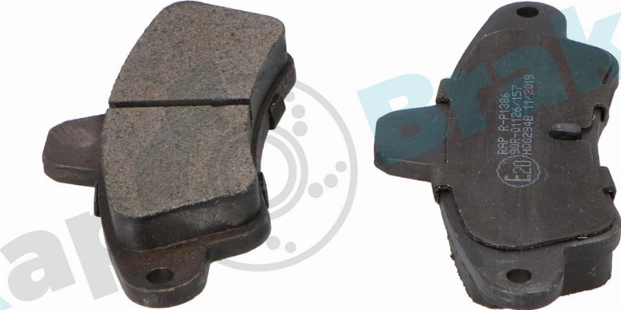 RAP BRAKES R-P1386 - Гальмівні колодки, дискові гальма autozip.com.ua