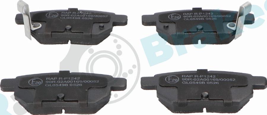 RAP BRAKES R-P1242 - Гальмівні колодки, дискові гальма autozip.com.ua