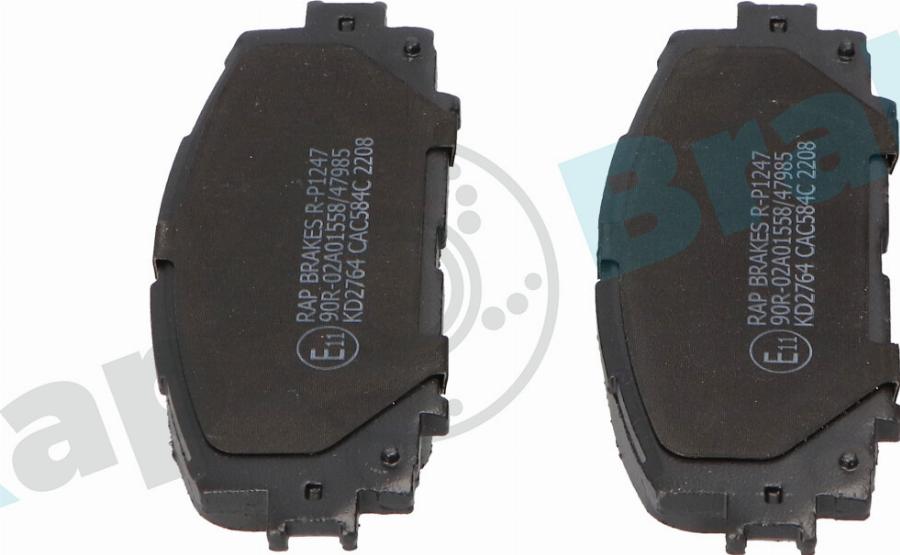 RAP BRAKES R-P1247 - Гальмівні колодки, дискові гальма autozip.com.ua