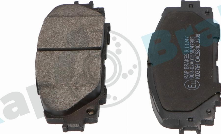 RAP BRAKES R-P1247 - Гальмівні колодки, дискові гальма autozip.com.ua