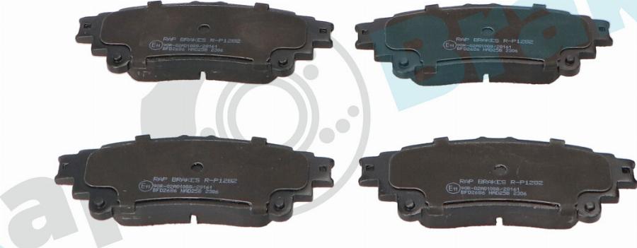RAP BRAKES R-P1282 - Гальмівні колодки, дискові гальма autozip.com.ua
