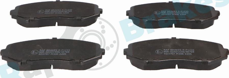 RAP BRAKES R-P1233 - Гальмівні колодки, дискові гальма autozip.com.ua