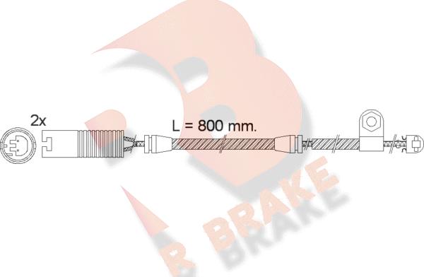 R Brake 610499RB - Сигналізатор, знос гальмівних колодок autozip.com.ua