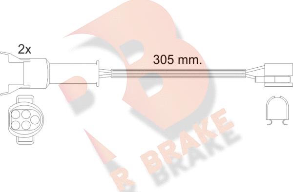 R Brake 610449RB - Сигналізатор, знос гальмівних колодок autozip.com.ua