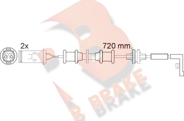 R Brake 610444RB - Сигналізатор, знос гальмівних колодок autozip.com.ua