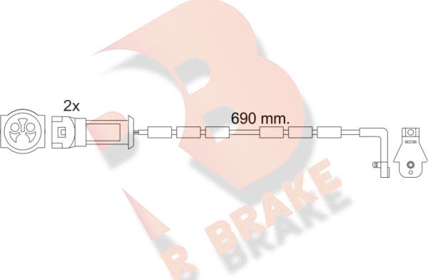 R Brake 610445RB - Сигналізатор, знос гальмівних колодок autozip.com.ua