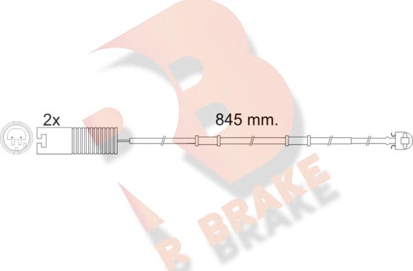 R Brake 610448RB - Сигналізатор, знос гальмівних колодок autozip.com.ua