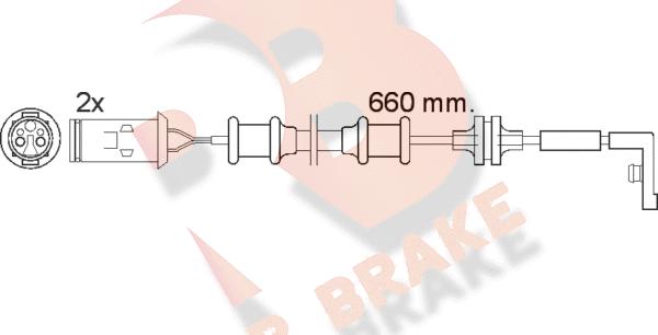 R Brake 610447RB - Сигналізатор, знос гальмівних колодок autozip.com.ua