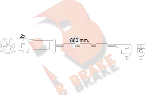 R Brake 610450RB - Сигналізатор, знос гальмівних колодок autozip.com.ua