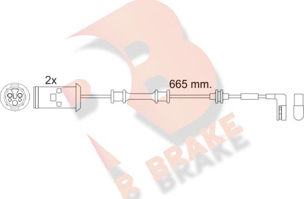 R Brake 610451RB - Сигналізатор, знос гальмівних колодок autozip.com.ua