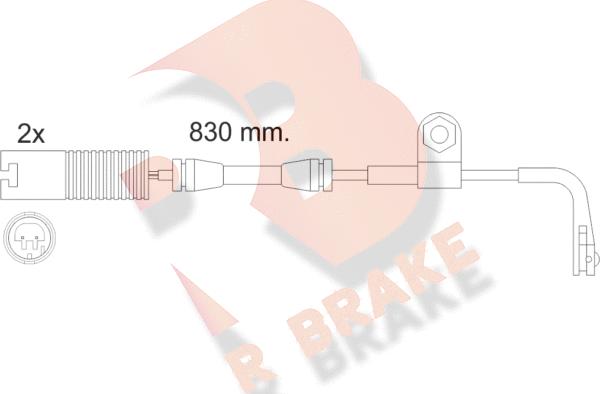 R Brake 610458RB - Сигналізатор, знос гальмівних колодок autozip.com.ua