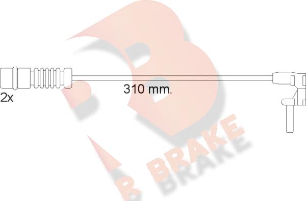 R Brake 610453RB - Сигналізатор, знос гальмівних колодок autozip.com.ua