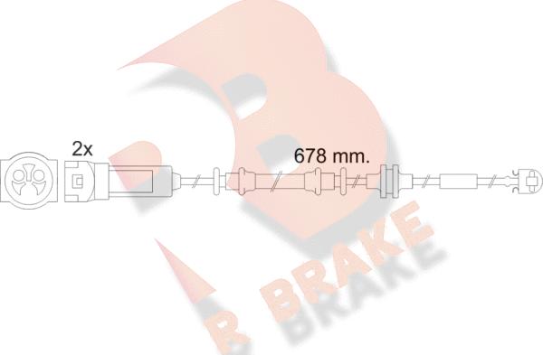 R Brake 610452RB - Сигналізатор, знос гальмівних колодок autozip.com.ua