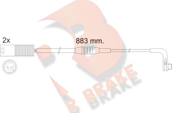 R Brake 610480RB - Сигналізатор, знос гальмівних колодок autozip.com.ua