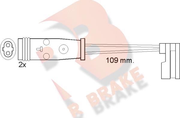 R Brake 610483RB - Сигналізатор, знос гальмівних колодок autozip.com.ua
