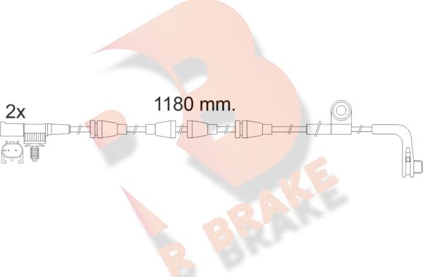 R Brake 610482RB - Сигналізатор, знос гальмівних колодок autozip.com.ua