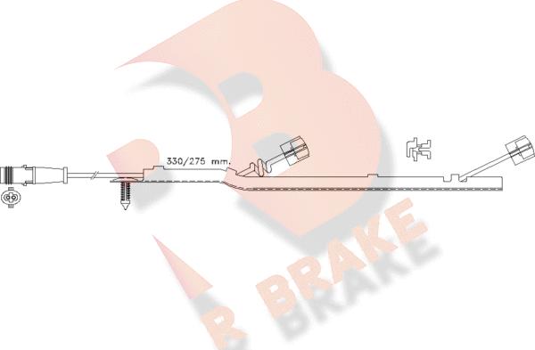 R Brake 610434RB - Сигналізатор, знос гальмівних колодок autozip.com.ua