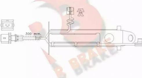 R Brake 610431RB - Сигналізатор, знос гальмівних колодок autozip.com.ua