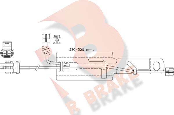 R Brake 610433RB - Сигналізатор, знос гальмівних колодок autozip.com.ua