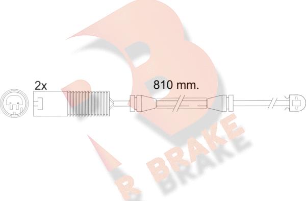 R Brake 610425RB - Сигналізатор, знос гальмівних колодок autozip.com.ua