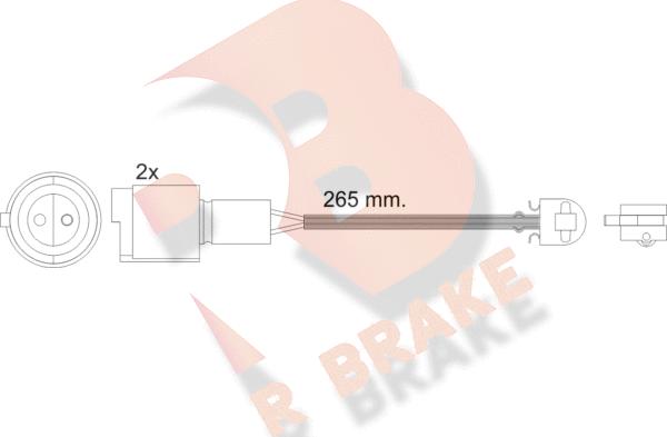 R Brake 610427RB - Сигналізатор, знос гальмівних колодок autozip.com.ua