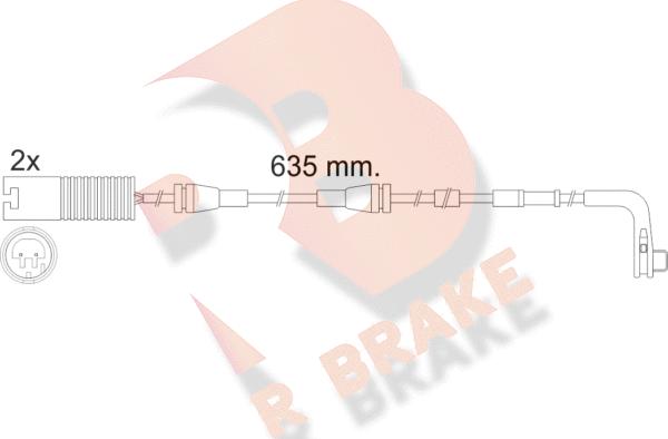 R Brake 610474RB - Сигналізатор, знос гальмівних колодок autozip.com.ua