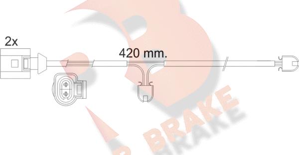 R Brake 610476RB - Сигналізатор, знос гальмівних колодок autozip.com.ua