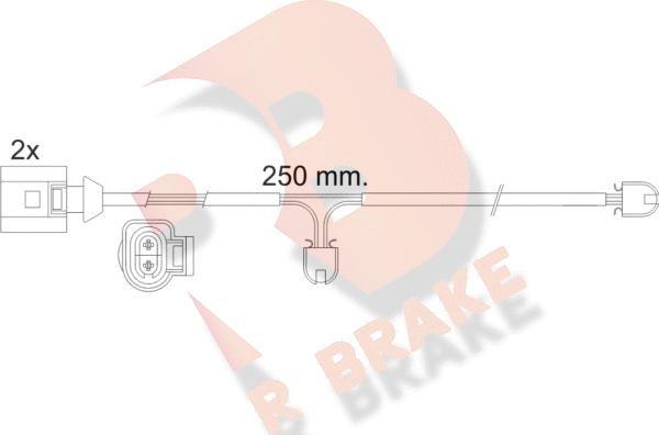 R Brake 610477RB - Сигналізатор, знос гальмівних колодок autozip.com.ua