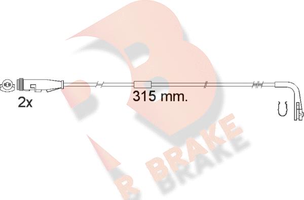 R Brake 610549RB - Сигналізатор, знос гальмівних колодок autozip.com.ua