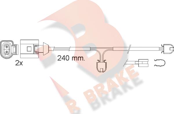 R Brake 610546RB - Сигналізатор, знос гальмівних колодок autozip.com.ua