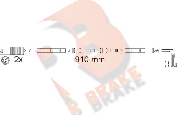 R Brake 610540RB - Сигналізатор, знос гальмівних колодок autozip.com.ua