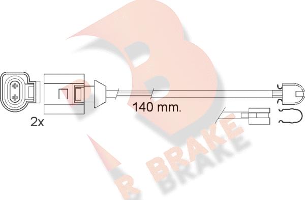 R Brake 610547RB - Сигналізатор, знос гальмівних колодок autozip.com.ua