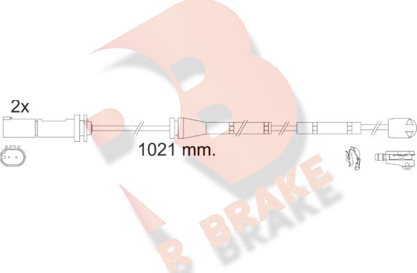 R Brake 610554RB - Сигналізатор, знос гальмівних колодок autozip.com.ua
