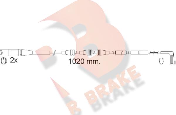 R Brake 610555RB - Сигналізатор, знос гальмівних колодок autozip.com.ua