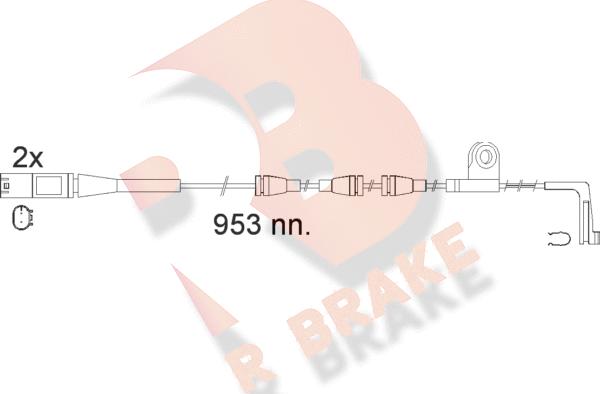 R Brake 610552RB - Сигналізатор, знос гальмівних колодок autozip.com.ua