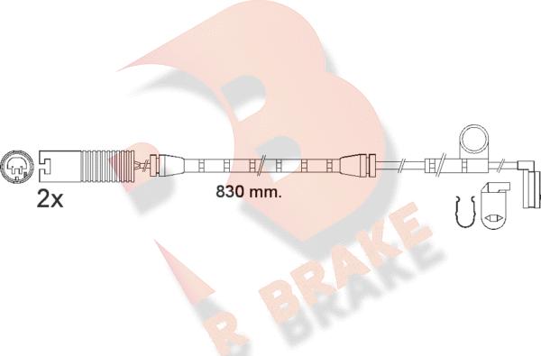 R Brake 610563RB - Сигналізатор, знос гальмівних колодок autozip.com.ua