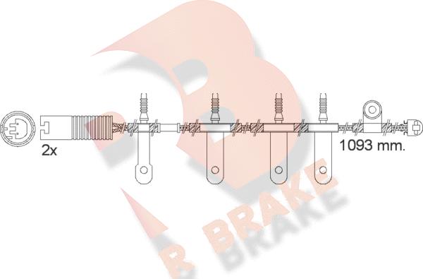 R Brake 610501RB - Сигналізатор, знос гальмівних колодок autozip.com.ua